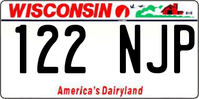WI license plate 122NJP