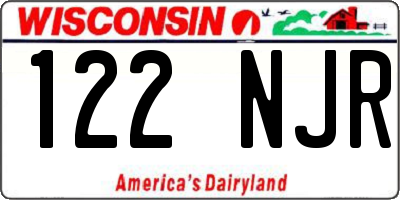 WI license plate 122NJR