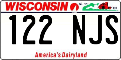 WI license plate 122NJS
