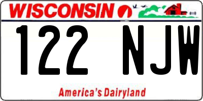 WI license plate 122NJW