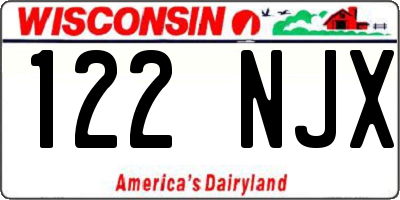 WI license plate 122NJX