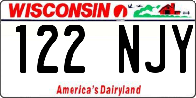 WI license plate 122NJY