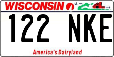 WI license plate 122NKE