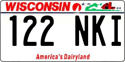 WI license plate 122NKI