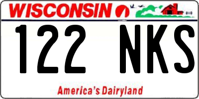 WI license plate 122NKS