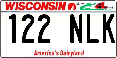 WI license plate 122NLK