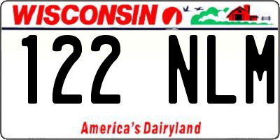 WI license plate 122NLM