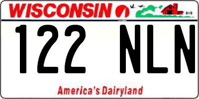 WI license plate 122NLN