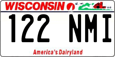 WI license plate 122NMI