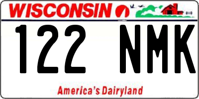 WI license plate 122NMK