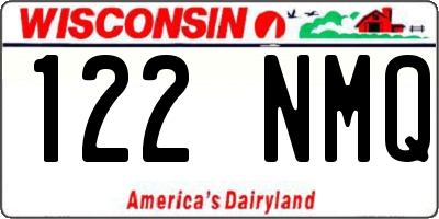 WI license plate 122NMQ