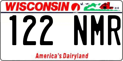 WI license plate 122NMR
