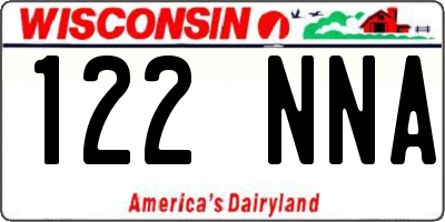 WI license plate 122NNA