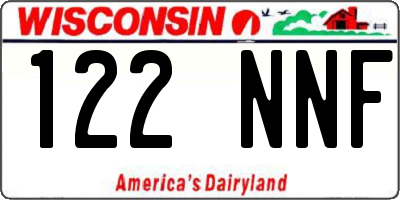 WI license plate 122NNF