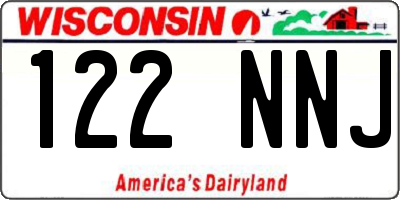WI license plate 122NNJ
