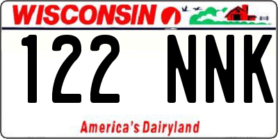 WI license plate 122NNK