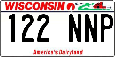 WI license plate 122NNP
