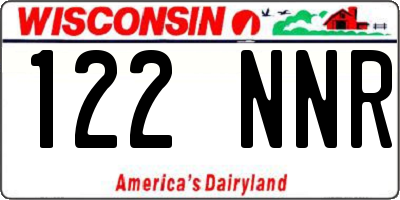 WI license plate 122NNR
