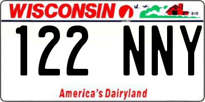 WI license plate 122NNY