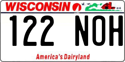 WI license plate 122NOH