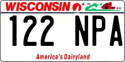 WI license plate 122NPA