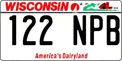 WI license plate 122NPB