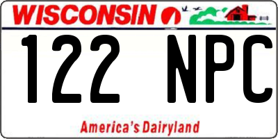 WI license plate 122NPC