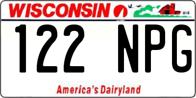 WI license plate 122NPG