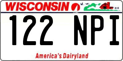 WI license plate 122NPI