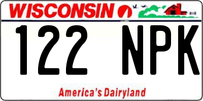 WI license plate 122NPK