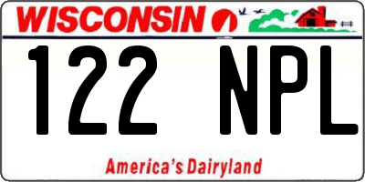 WI license plate 122NPL