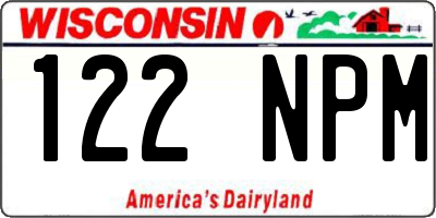 WI license plate 122NPM