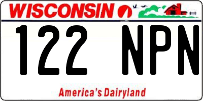 WI license plate 122NPN