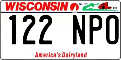 WI license plate 122NPO