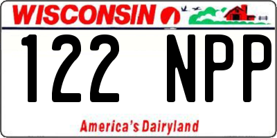 WI license plate 122NPP