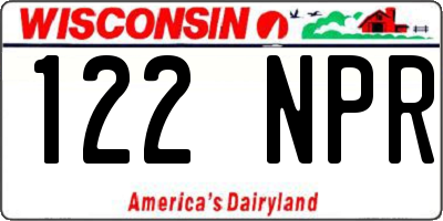 WI license plate 122NPR