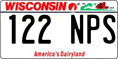WI license plate 122NPS