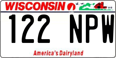 WI license plate 122NPW