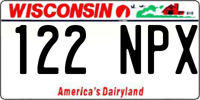 WI license plate 122NPX