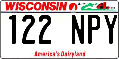 WI license plate 122NPY