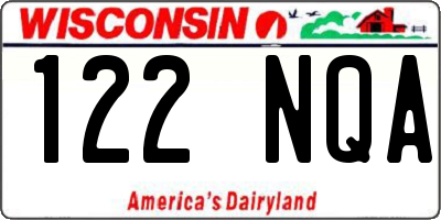 WI license plate 122NQA