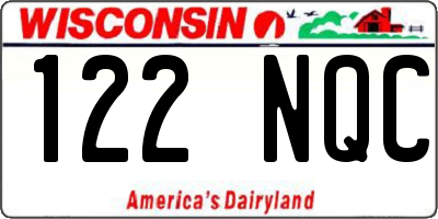 WI license plate 122NQC