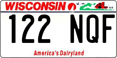 WI license plate 122NQF