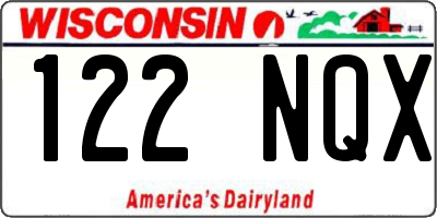 WI license plate 122NQX