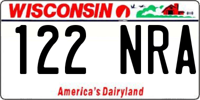WI license plate 122NRA