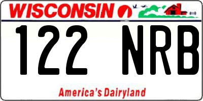 WI license plate 122NRB