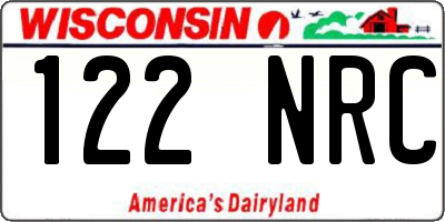 WI license plate 122NRC