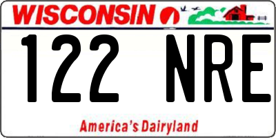WI license plate 122NRE