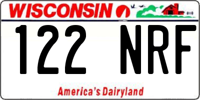 WI license plate 122NRF