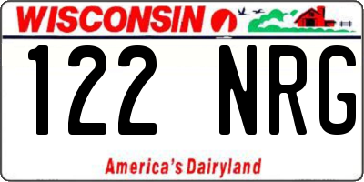 WI license plate 122NRG
